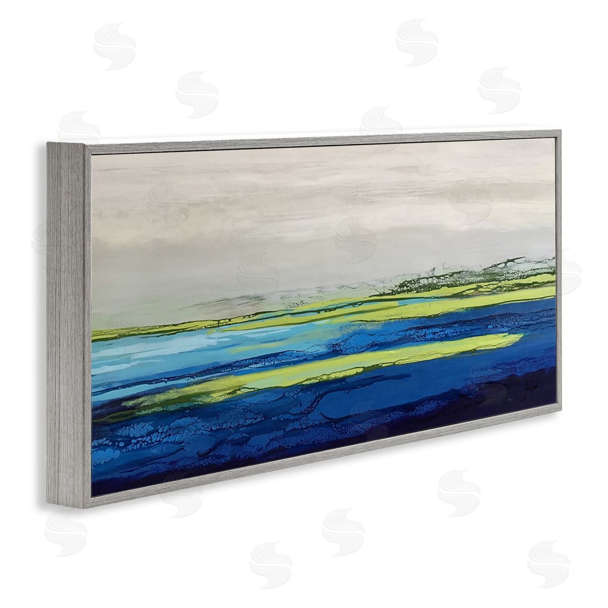 Stacy Gresell Abstract Ocean Surface Scene Bold Layered Hues 