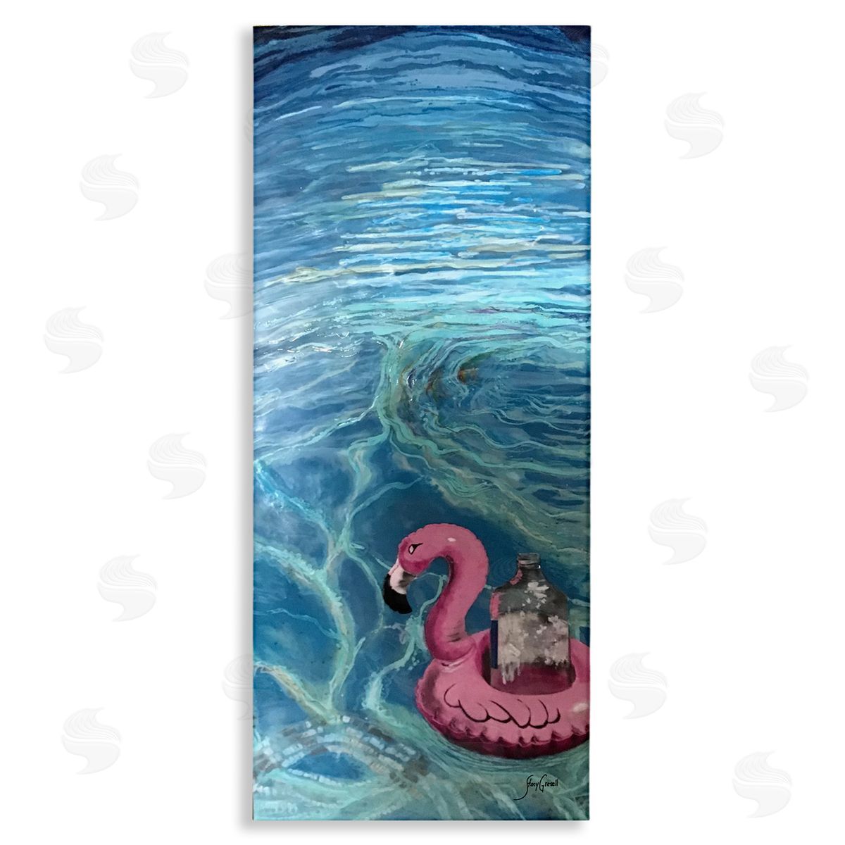 Stacy Gresell Flamingo Pool Float Summertime Swirled Water Ripples