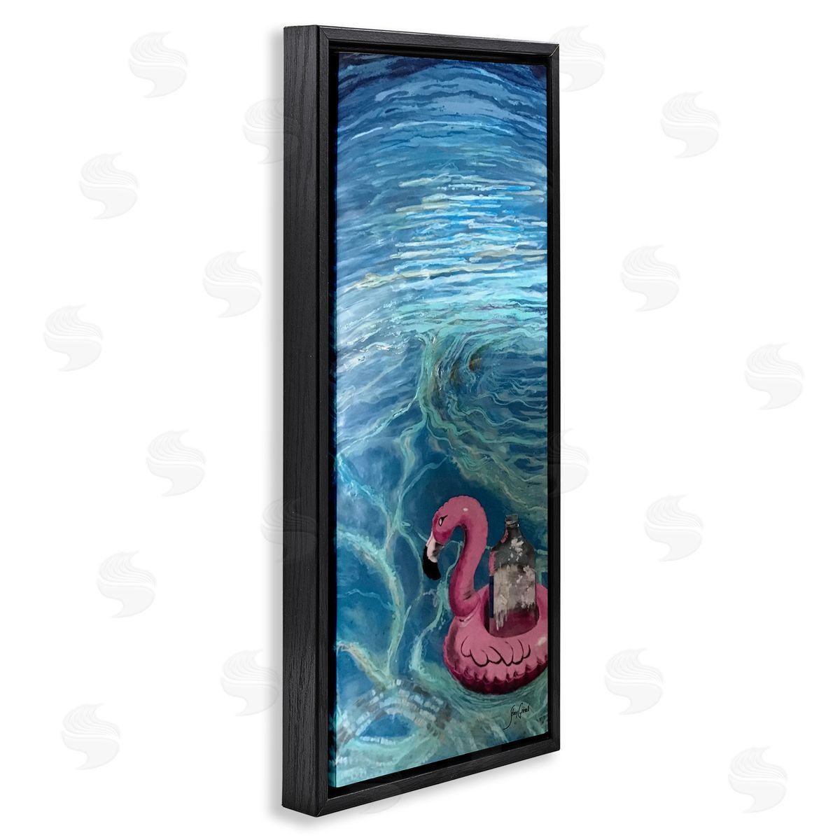 Stacy Gresell Flamingo Pool Float Summertime Swirled Water Ripples