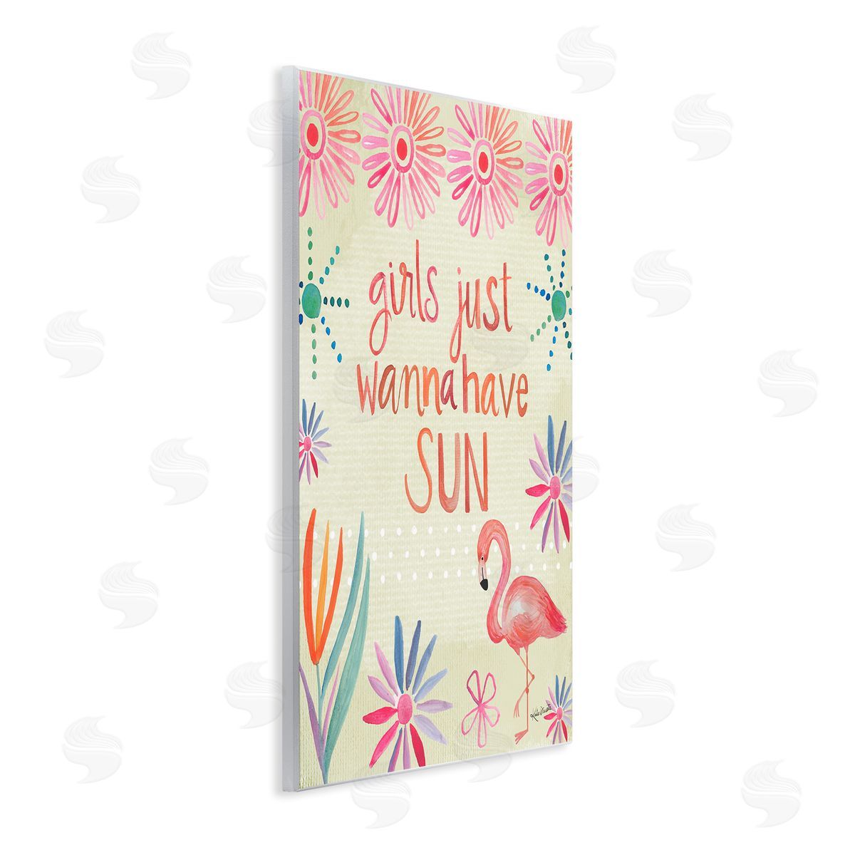 Katie Doucette Girls Wanna Have Sun Tropical Summer Floral Pattern Wall Plaque Art Print