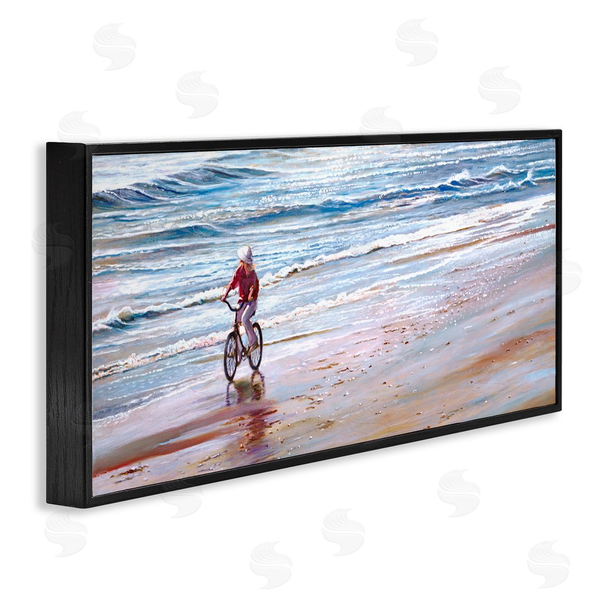 Tom Mielko Riding Bike Along Ocean Shore Beach Waves