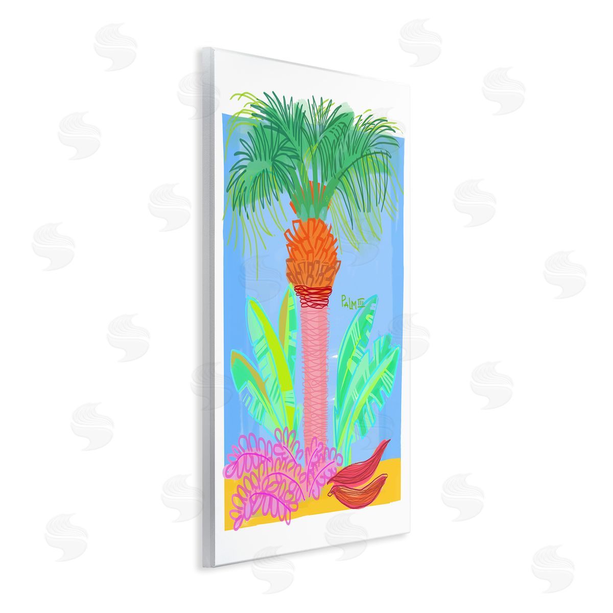 Maret Hensick Tropical Palm Tree Botanicals Summer Beach Day Wall Plaque Art Print