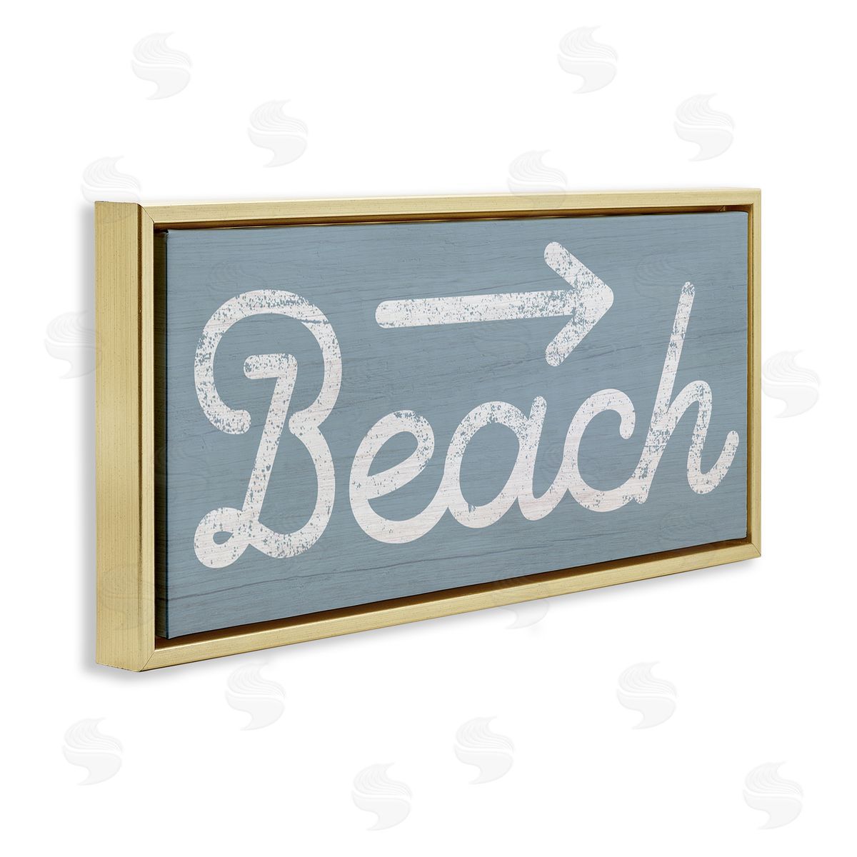 Stupell Studio Vintage Beach Arrow Pointing Sign Grain Pattern
