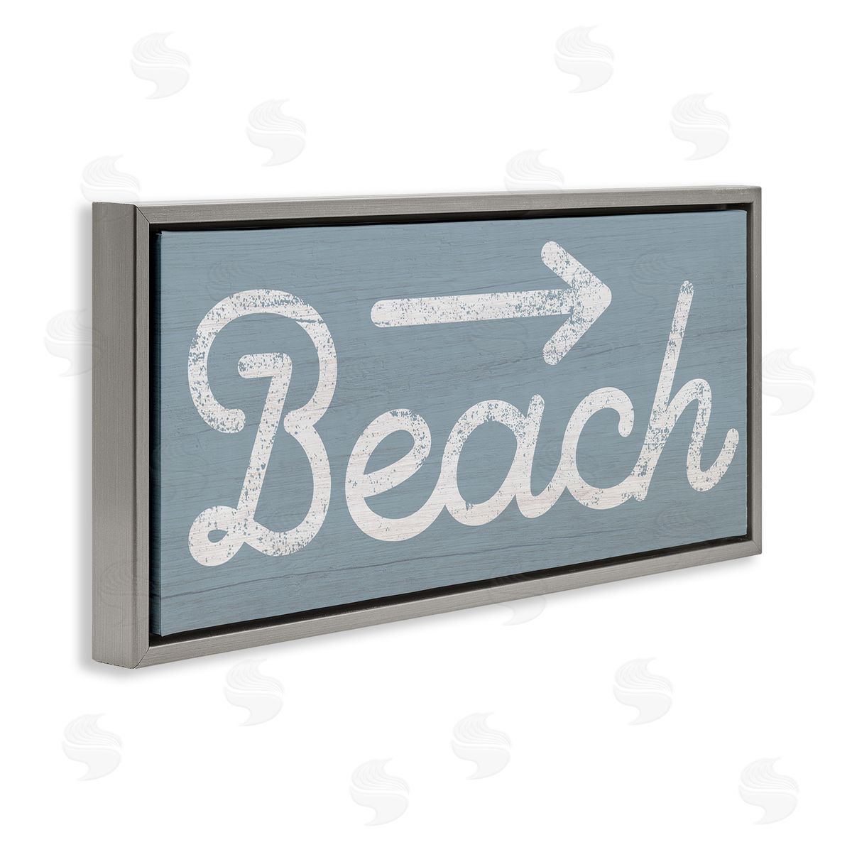 Stupell Studio Vintage Beach Arrow Pointing Sign Grain Pattern