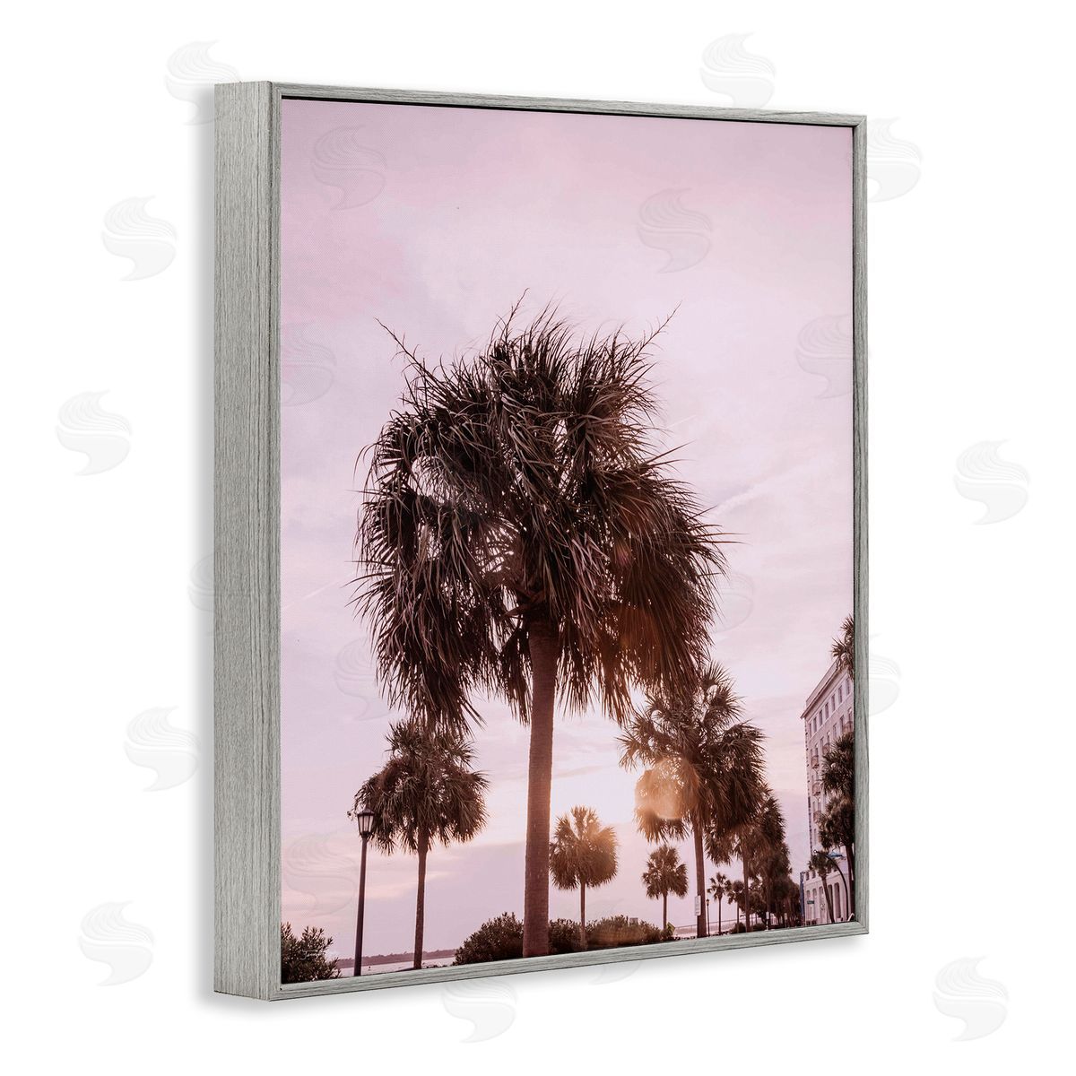 Jennifer Rigsby Tropical Palm Tree Summer Vacation Resort Photography Gray Framed Giclee Wall Art Print