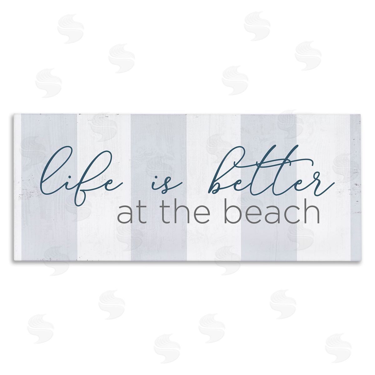 Anna Quach Life Better at Beach Striped Nautical Typography Sign
