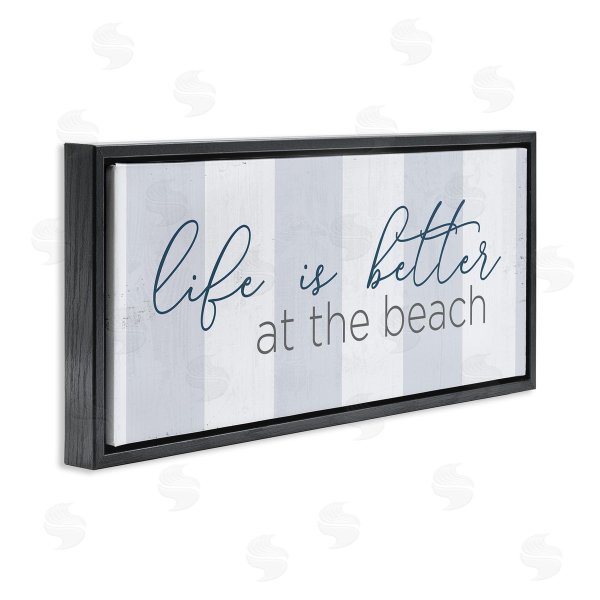 Anna Quach Life Better at Beach Striped Nautical Typography Sign