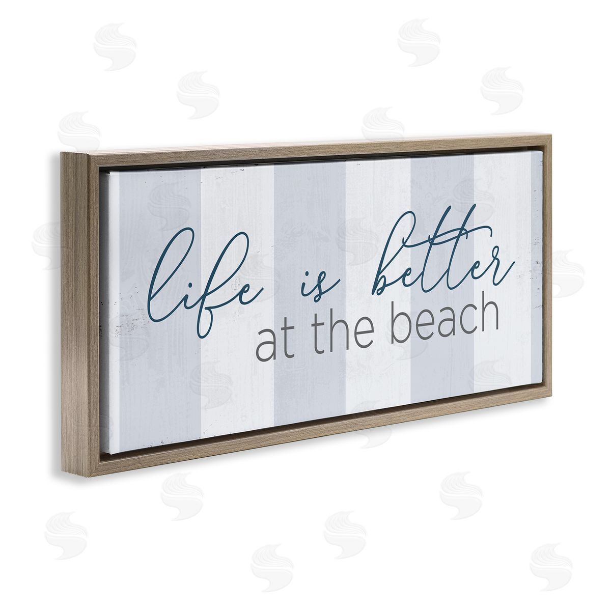Anna Quach Life Better at Beach Striped Nautical Typography Sign