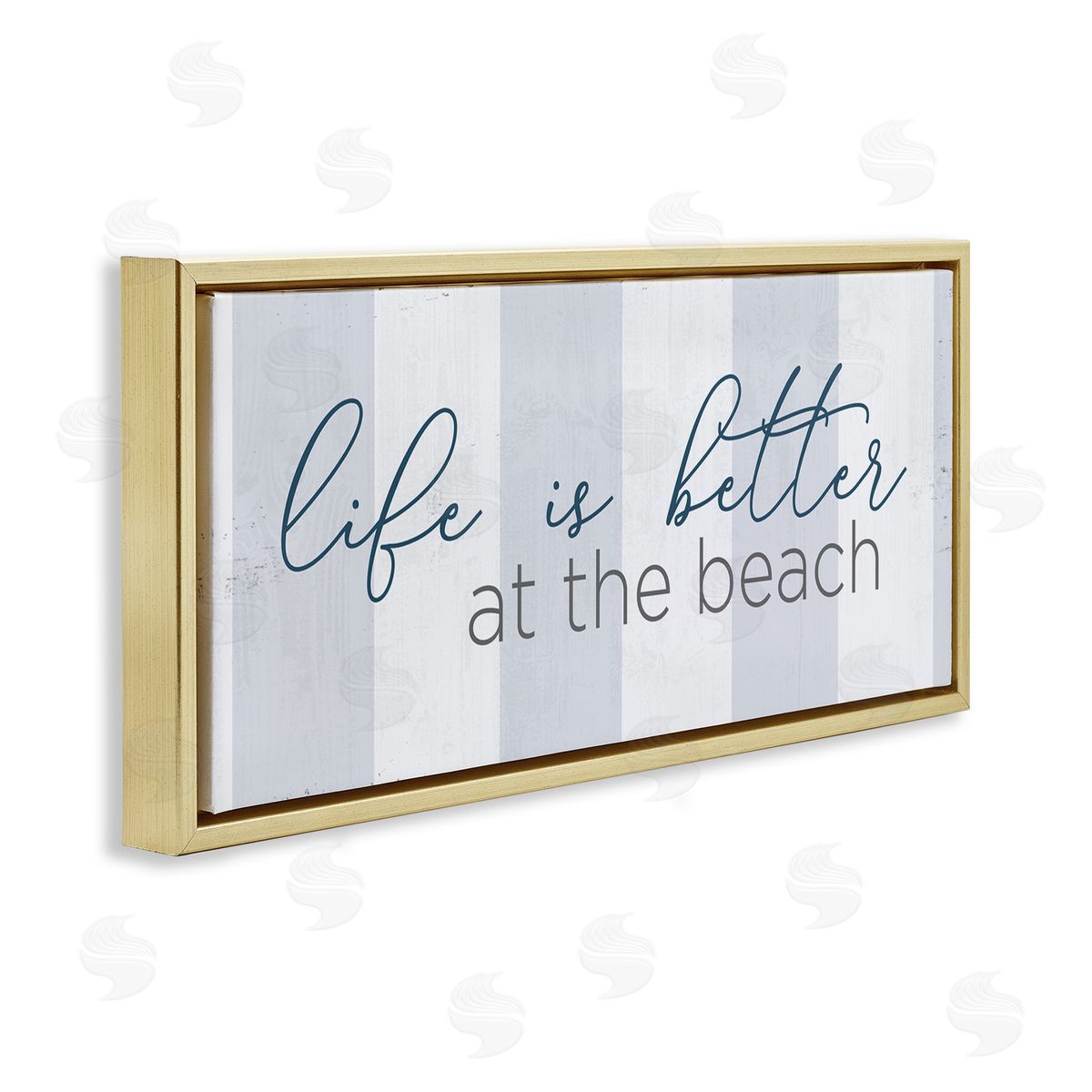 Anna Quach Life Better at Beach Striped Nautical Typography Sign