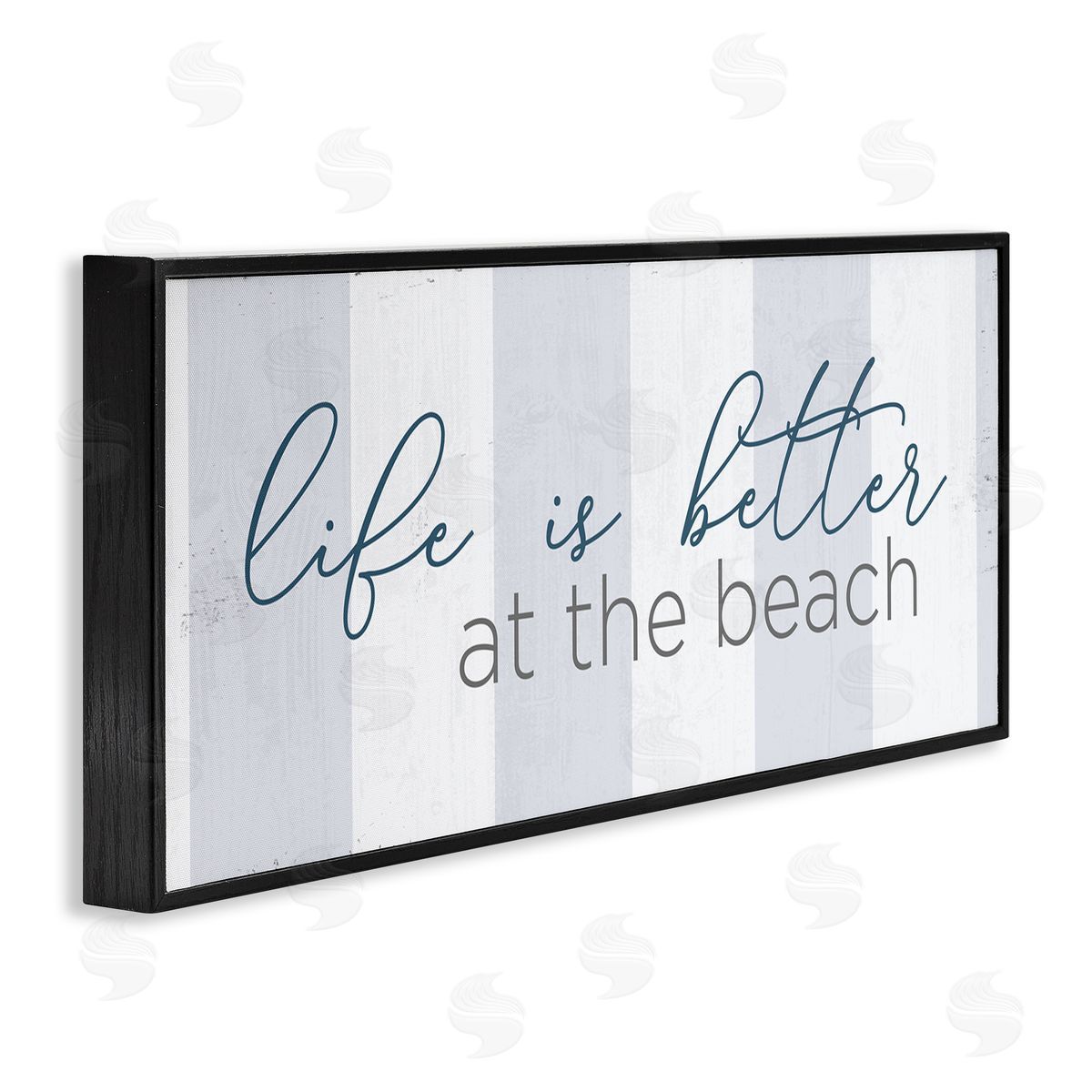 Anna Quach Life Better at Beach Striped Nautical Typography Sign