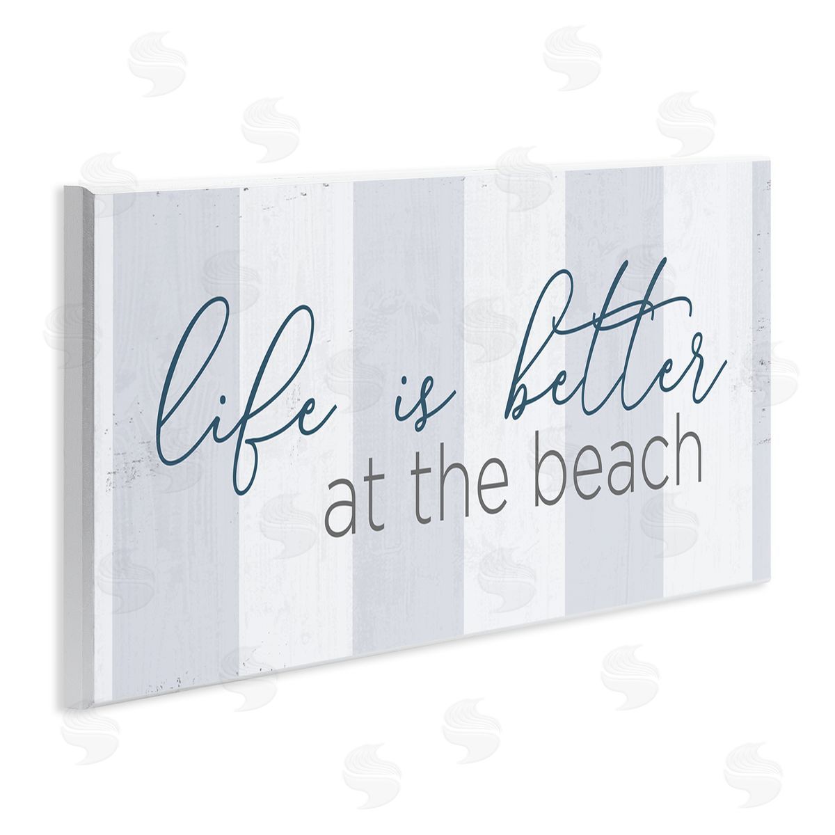 Anna Quach Life Better at Beach Striped Nautical Typography Sign