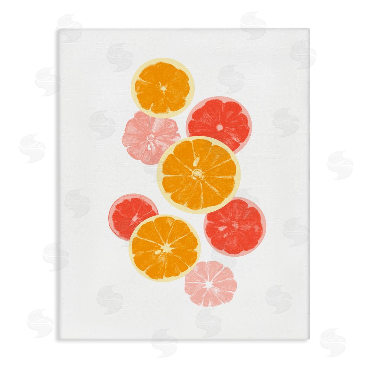 Emma Caroline Mixed Citrus Fruit Slices Casual Summer Kitchen  Stretched Canvas Wall Art Print