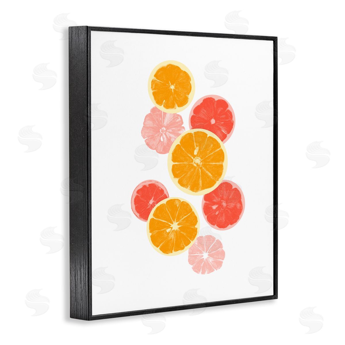 Emma Caroline Mixed Citrus Fruit Slices Casual Summer Kitchen  Black Framed Giclee Wall Art Print