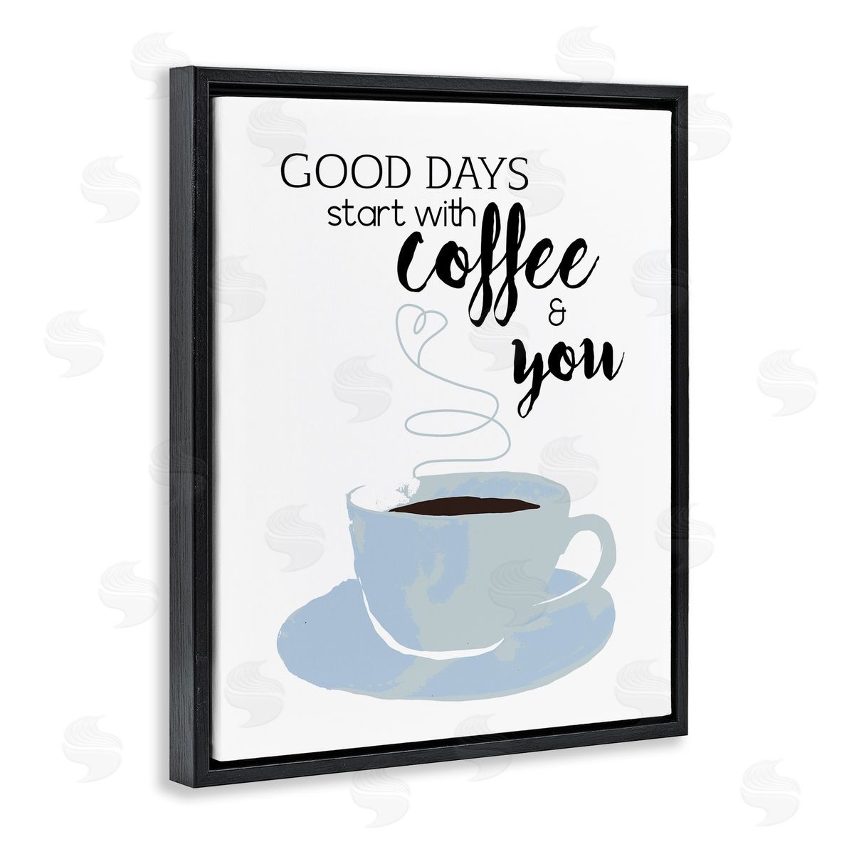 Daniela Santiago Good Days Coffee & You Romantic Kitchen Morning Black Floating Frame Canvas Wall Art Print