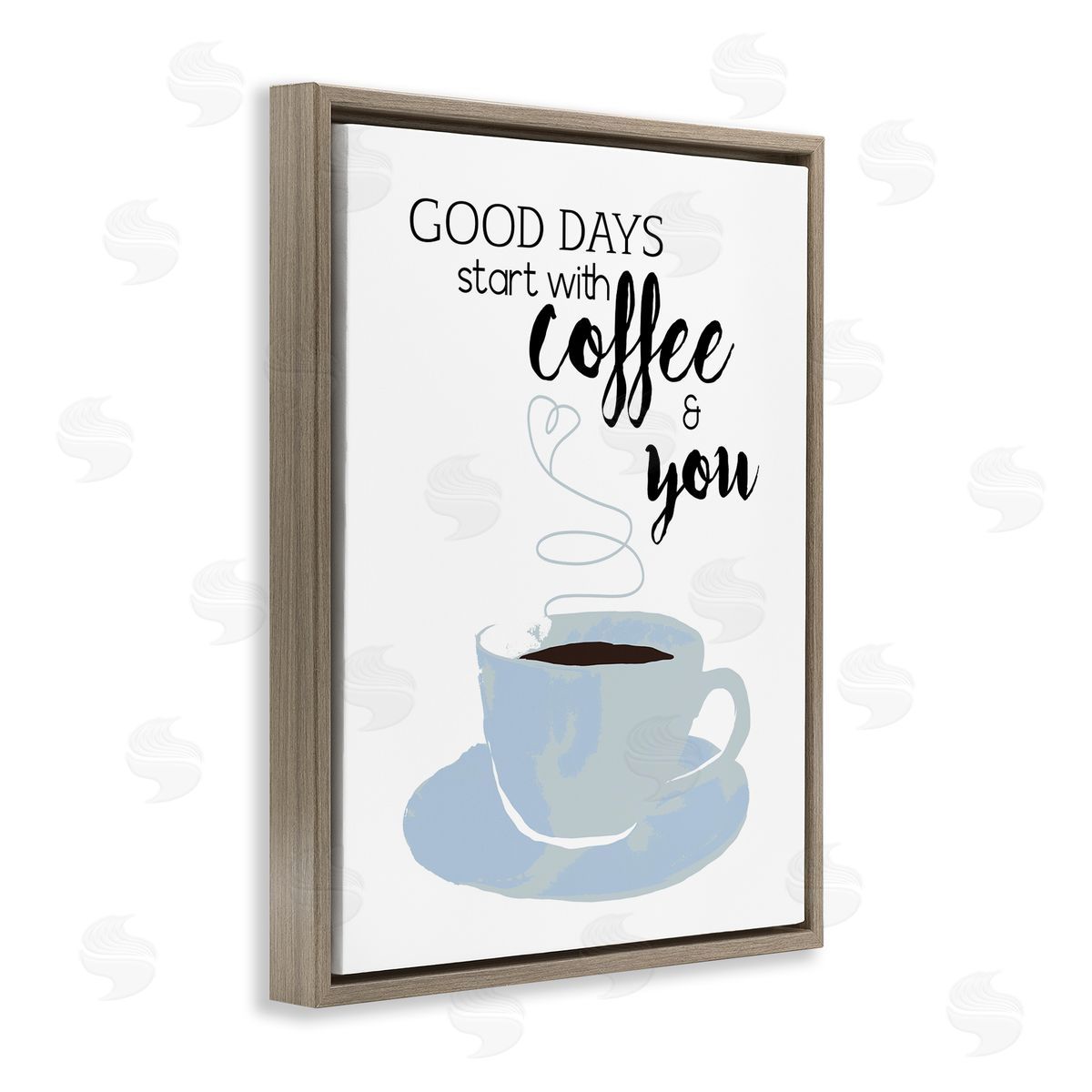 Daniela Santiago Good Days Coffee & You Romantic Kitchen Morning Brown Floating Frame Canvas Wall Art Print