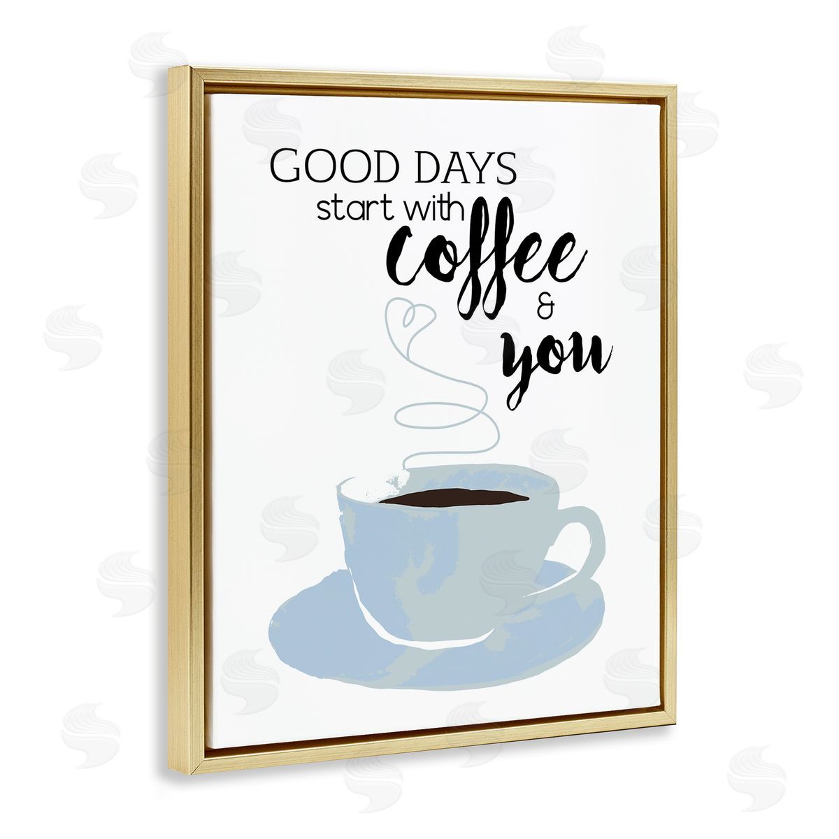 Daniela Santiago Good Days Coffee & You Romantic Kitchen Morning Gold Floating Frame Canvas Wall Art Print