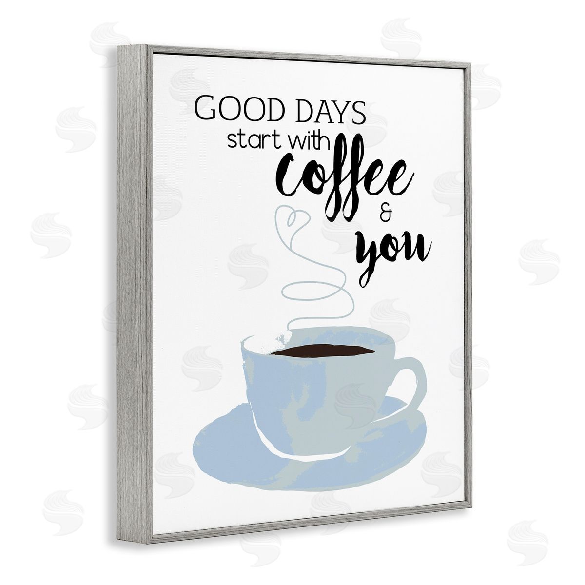 Daniela Santiago Good Days Coffee & You Romantic Kitchen Morning Gray Framed Giclee Wall Art Print
