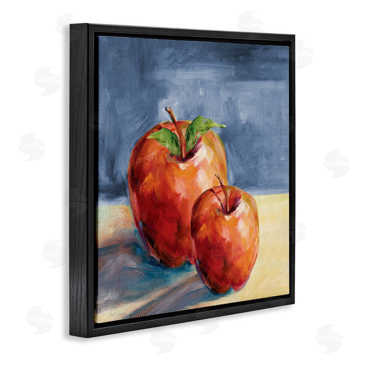 Carol Robinson Traditional Luscious Red Apples Tabletop Still Life Black Floating Frame Canvas Wall Art Print