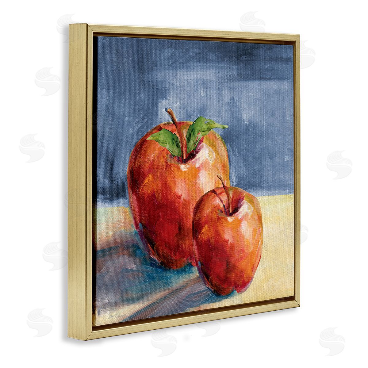 Carol Robinson Traditional Luscious Red Apples Tabletop Still Life Gold Floating Frame Canvas Wall Art Print