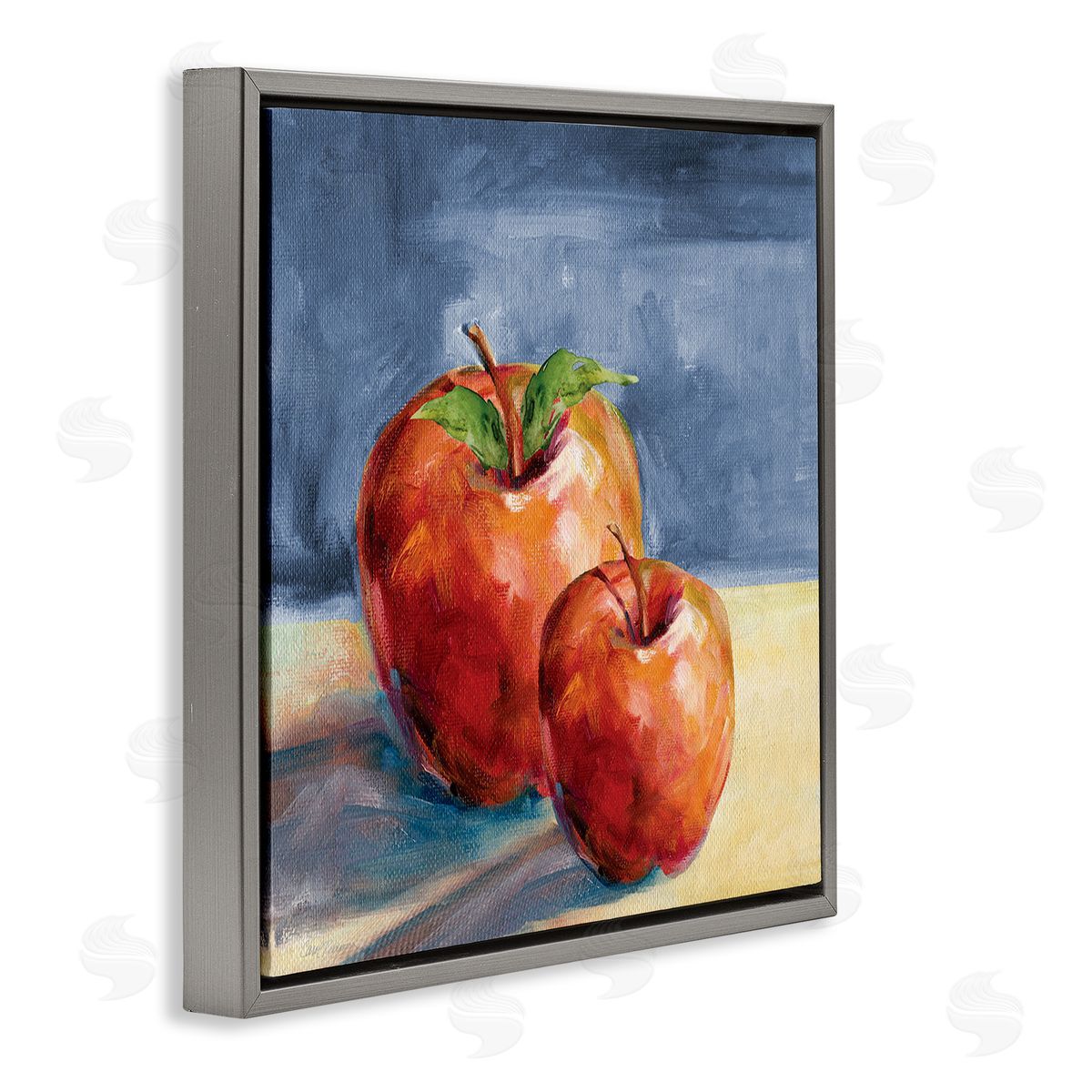 Carol Robinson Traditional Luscious Red Apples Tabletop Still Life Gray Floating Frame Canvas Wall Art Print