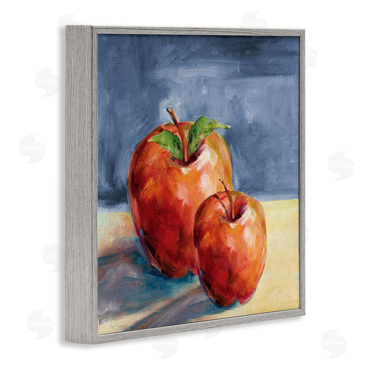 Carol Robinson Traditional Luscious Red Apples Tabletop Still Life Gray Framed Glicee Wall Art Print