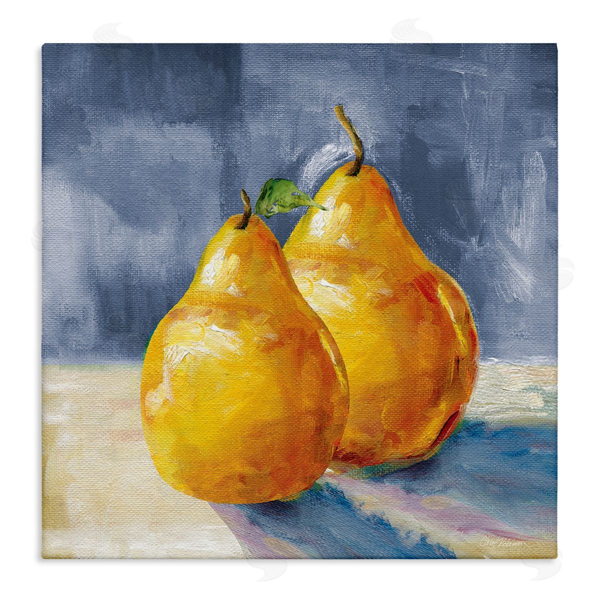 Carol Robinson Classic Yellow Pears Delicious Fruit Still Life Stretched Canvas Wall Art Print