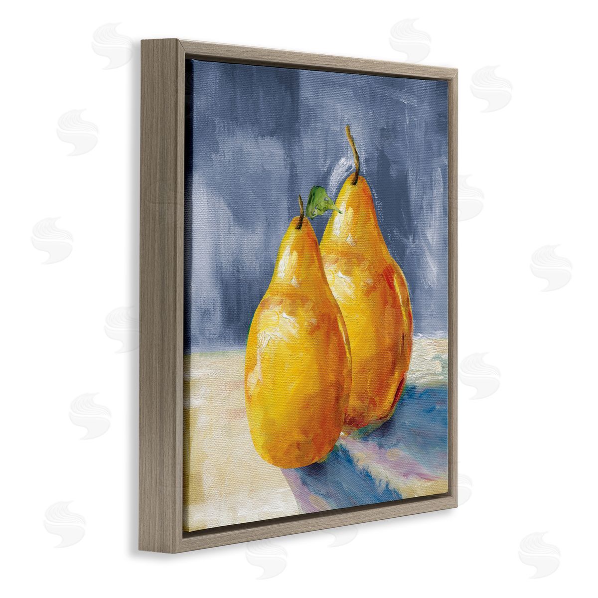 Carol Robinson Classic Yellow Pears Delicious Fruit Still Life Brown Floating Frame Canvas Wall Art Print