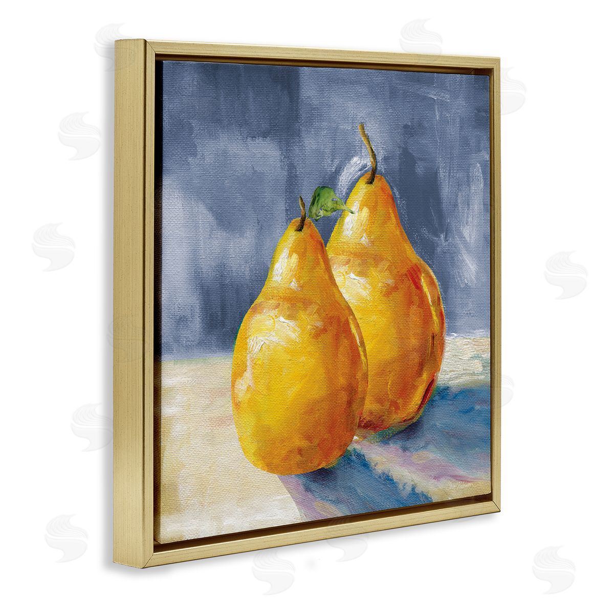 Carol Robinson Classic Yellow Pears Delicious Fruit Still Life Gold Floating Frame Canvas Wall Art Print