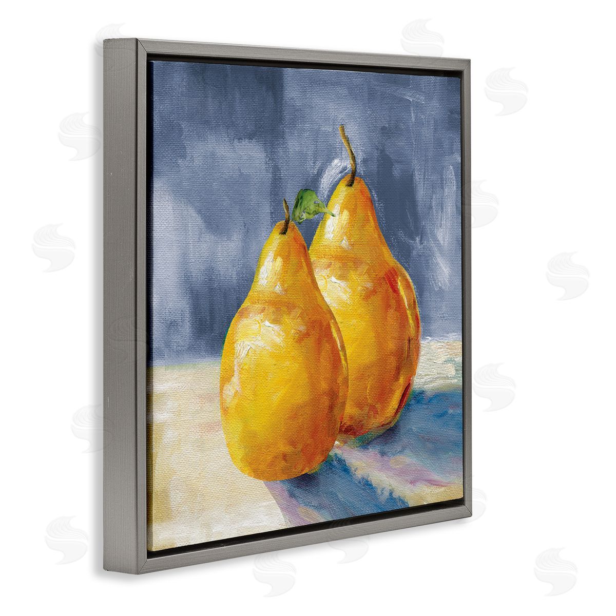 Carol Robinson Classic Yellow Pears Delicious Fruit Still Life Gray Floating Frame Canvas Wall Art Print