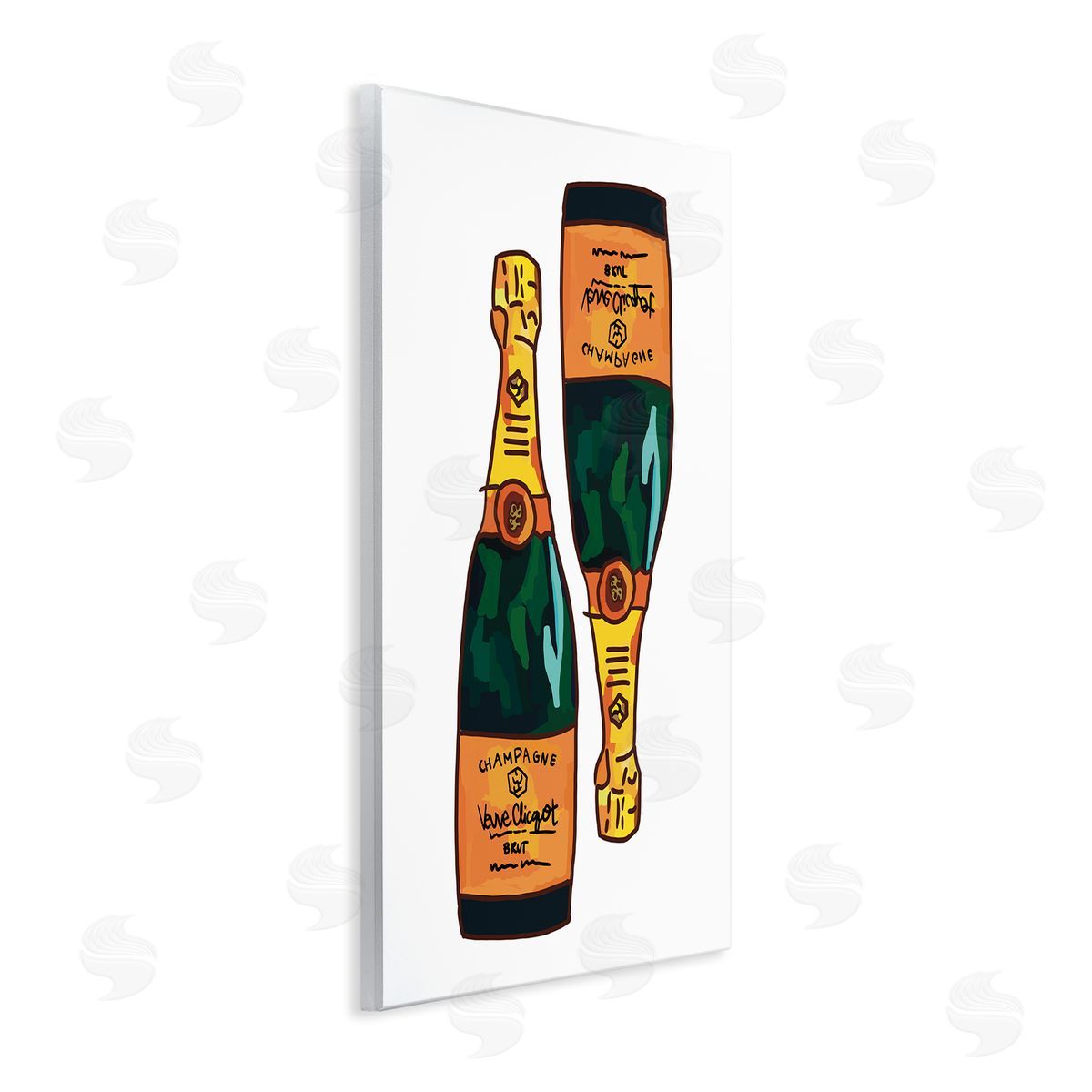 Amelia Noyes Fancy Champagne Bottles Pair Kitchen Bar Wall Plaque Art Print