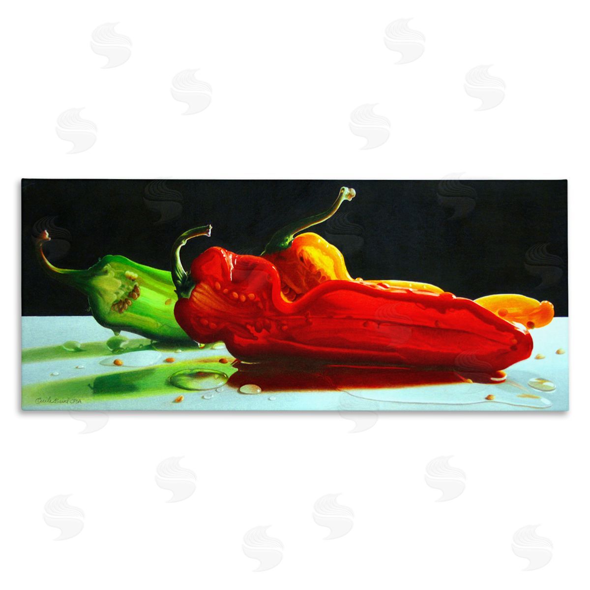 Cecile Baird Bold Modern Peppers Still Life Kitchen Vegetable Food