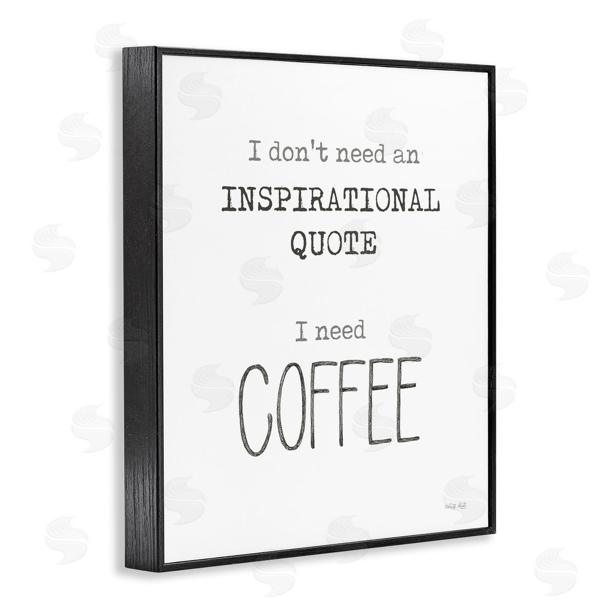 Cindy Jacobs Need Coffee Humorous Cranky Morning Kitchen Typography Black Framed Giclee Wall Art Print