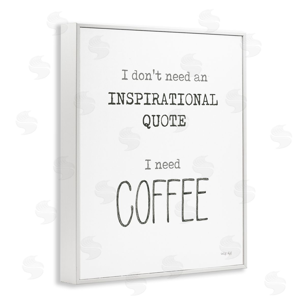 Cindy Jacobs Need Coffee Humorous Cranky Morning Kitchen Typography White Framed Giclee Wall Art Print