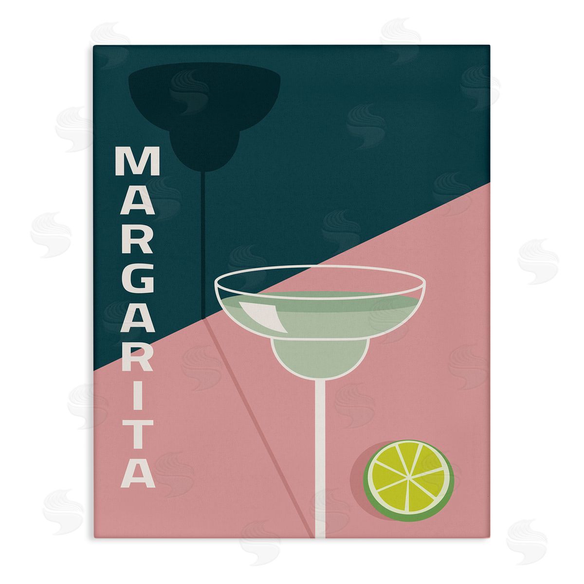 Birch & Ink Modern Margarita Blocked Citrus Contemporary Cocktail Stretched Canvas Wall Art Print