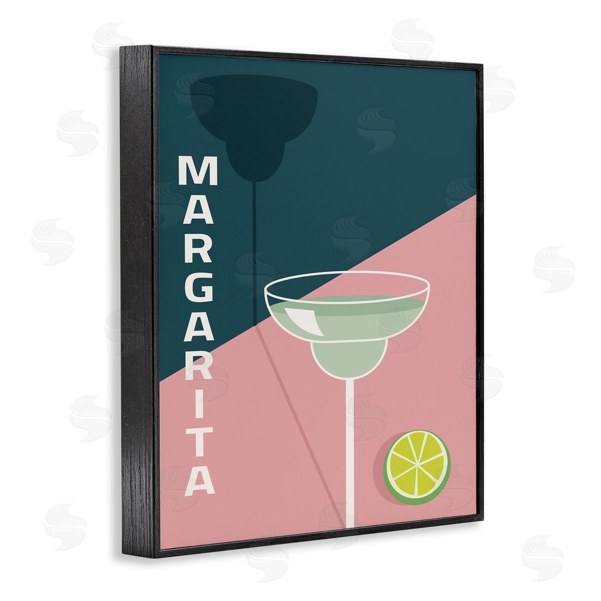 Birch & Ink Modern Margarita Blocked Citrus Contemporary Cocktail Black Framed Giclee Wall Art Print