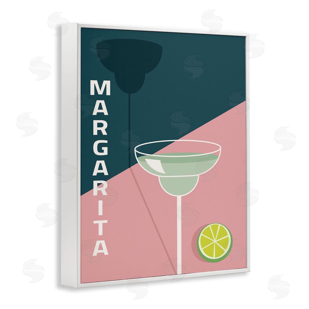 Birch & Ink Modern Margarita Blocked Citrus Contemporary Cocktail White Framed Giclee Wall Art Print