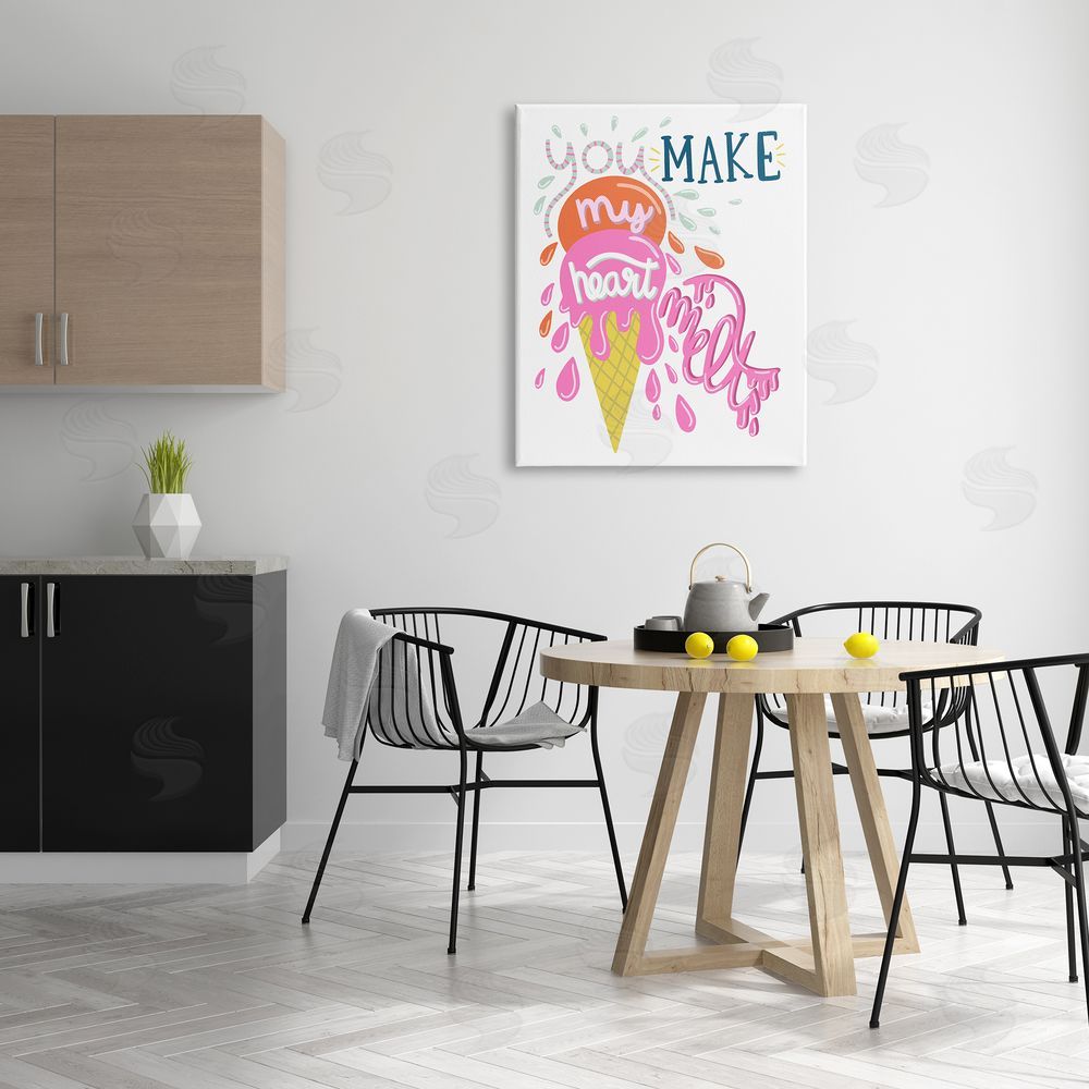 Dominika Godette Make My Heart Melt Summer Ice Cream Treat Canvas Wall Art Print in Room