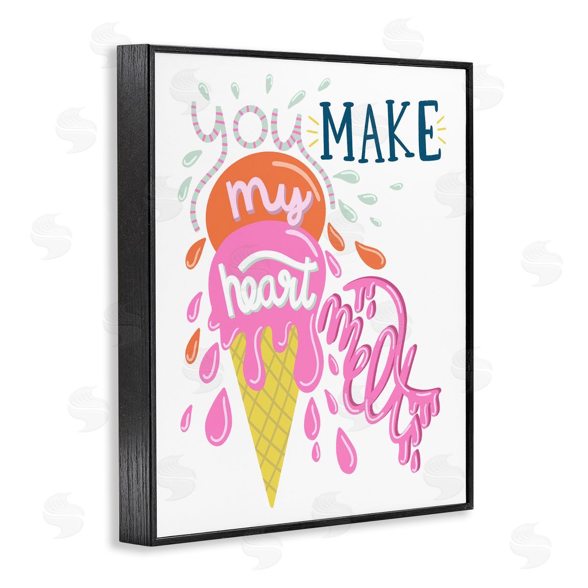 Dominika Godette Make My Heart Melt Summer Ice Cream Treat Black Framed Giclee Wall Art Print