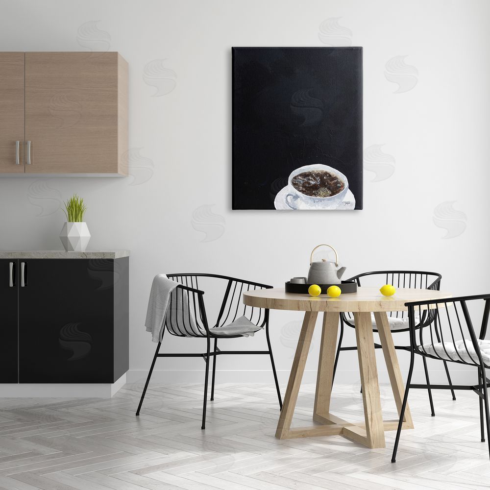 Stacy Gresell Contemporary Coffee Cup Saucer Breakfast Kitchen Drink  Canvas Wall Art Print in Room