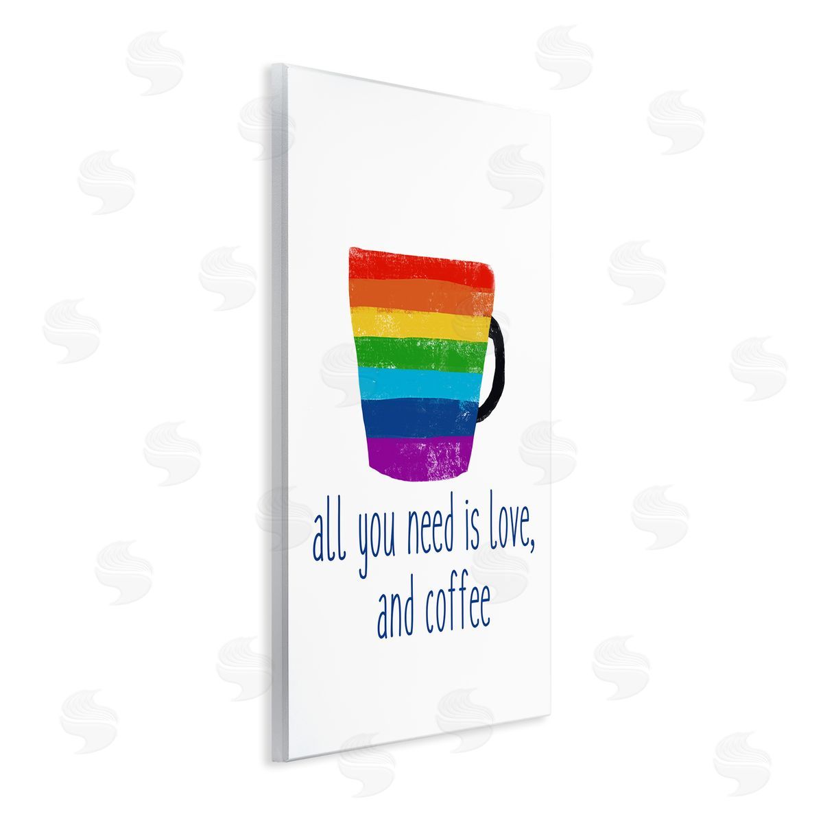 J. Weiss Love & Coffee Rainbow Morning Latte Diner Mug Wall Plaque Art Print