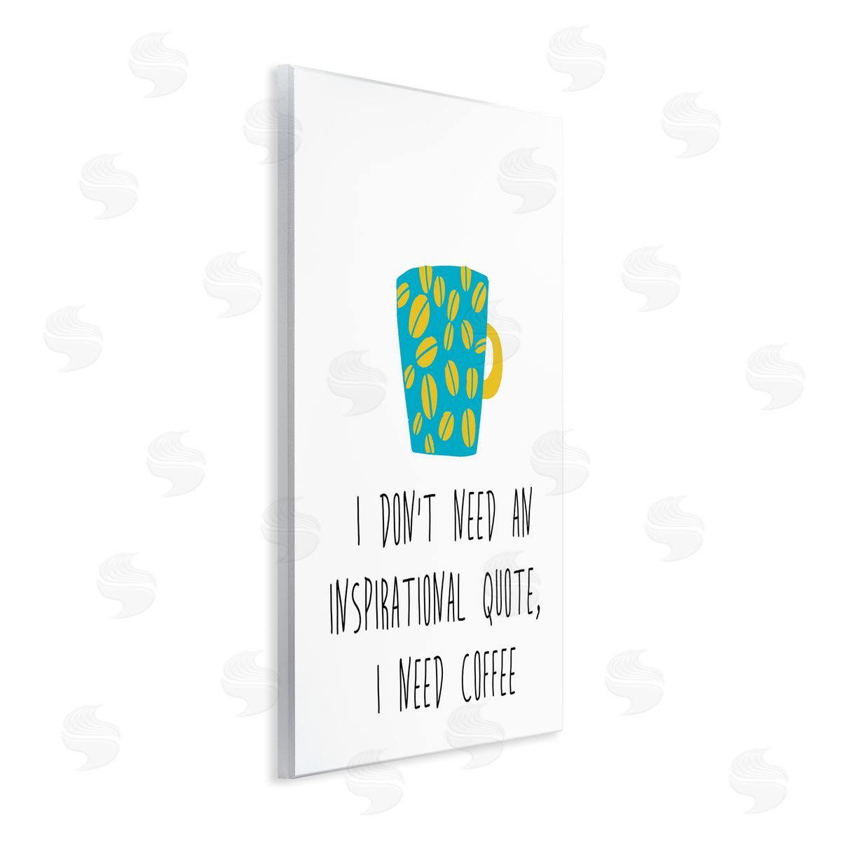 J. Weiss Need Coffee Funny Bean Patterned Mug Typography Wall Plaque Art Print