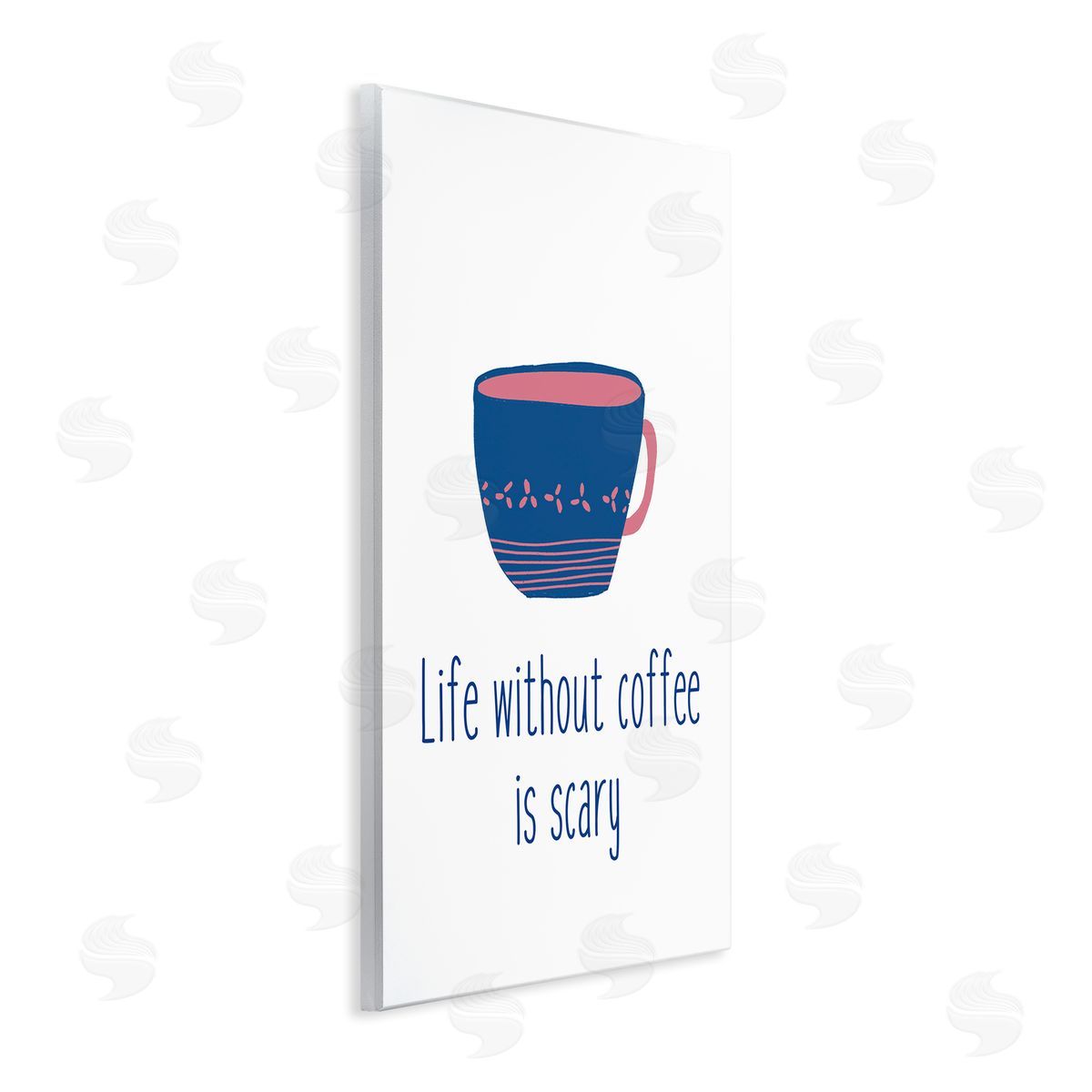 J. Weiss Life Without Coffee Humorous Patterned Breakfast Mug  Wall Plaque Art Print