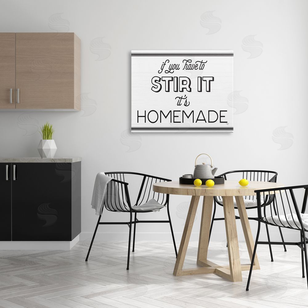 Mollie B. Homemade If Stirred Humorous Cooking Kitchen Vintage Phrase Canvas Wall Art Print in Room