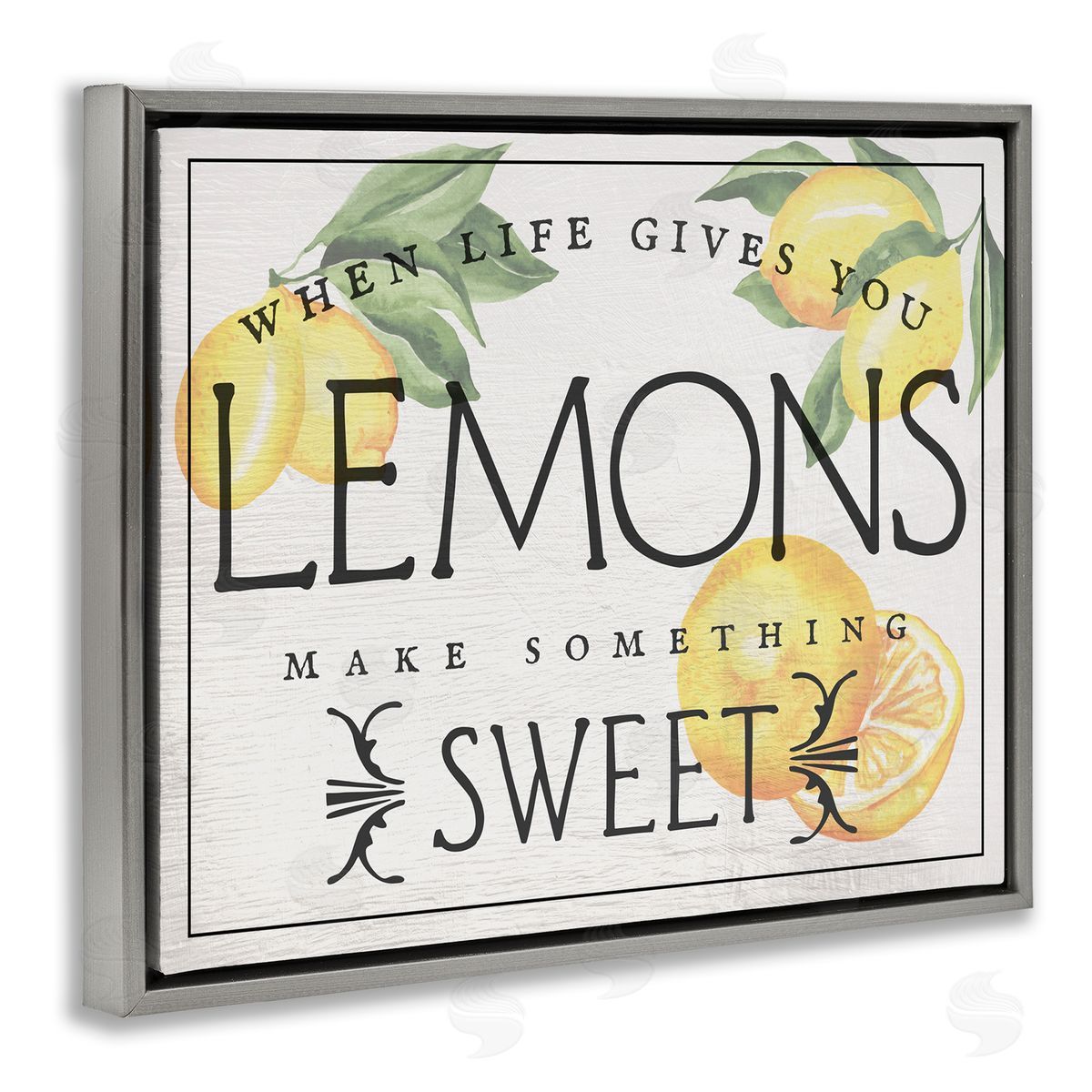 Bold Vintage Life Gives Lemons Grey Floating Frame Canvas Wall Art, Home Decor by Stupell Studio