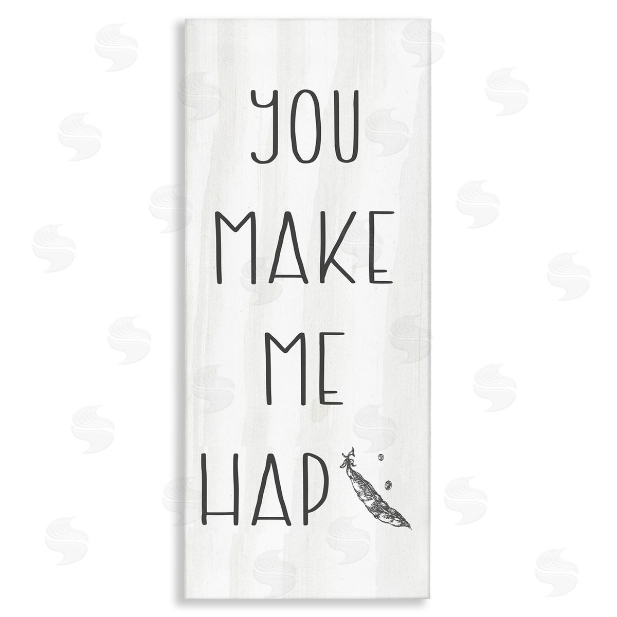 Stupell Studio Make Me Hap-pea Punny Romance Kitchen Phrase 