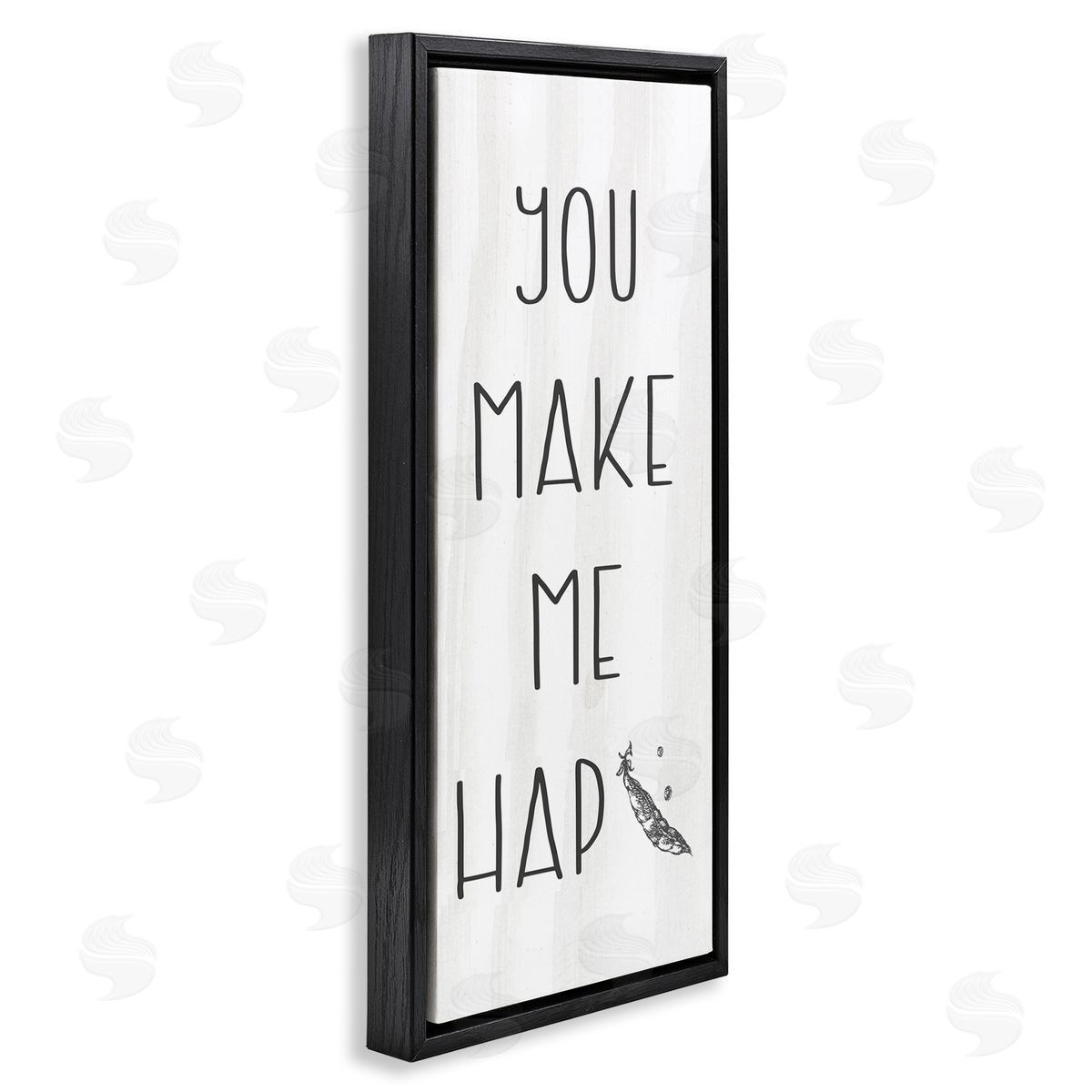 Stupell Studio Make Me Hap-pea Punny Romance Kitchen Phrase 