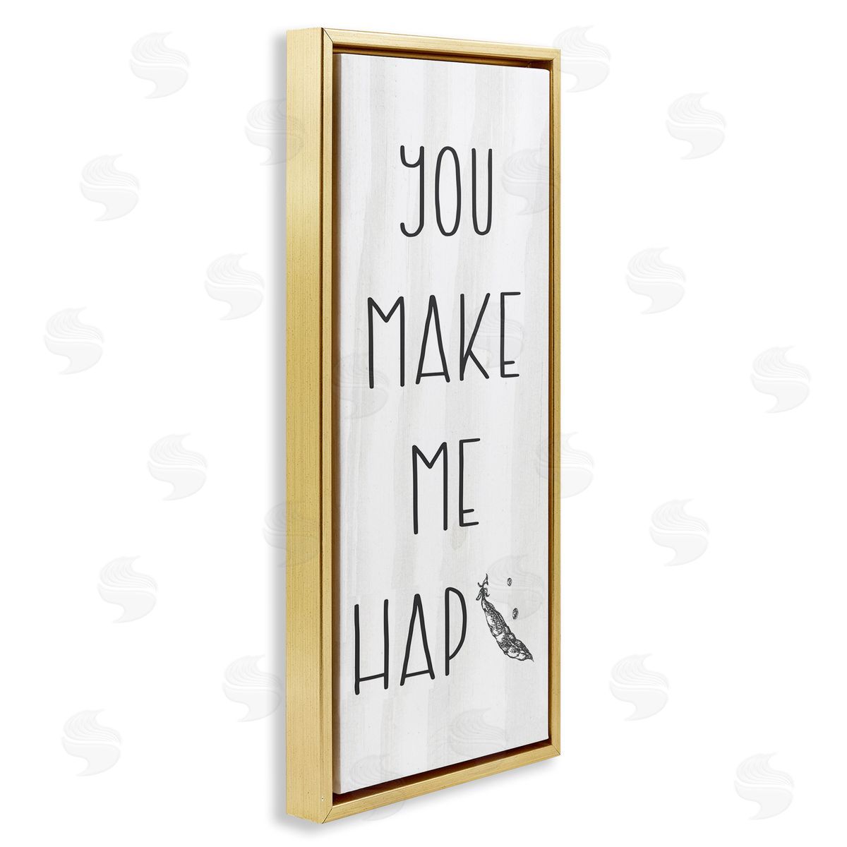 Stupell Studio Make Me Hap-pea Punny Romance Kitchen Phrase 