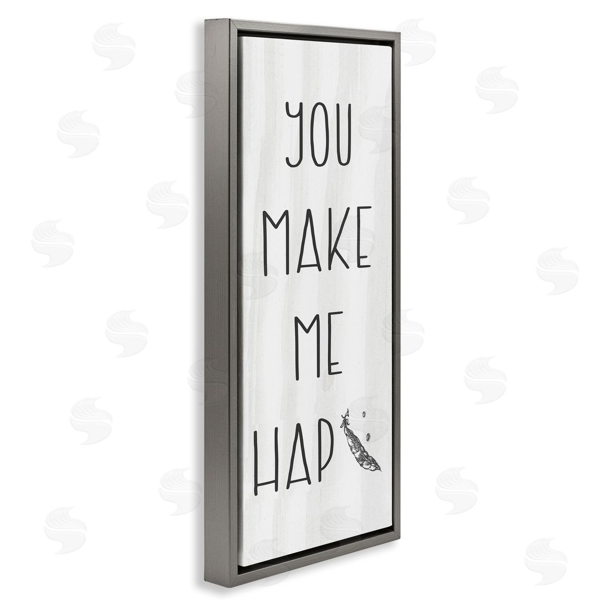 Stupell Studio Make Me Hap-pea Punny Romance Kitchen Phrase 