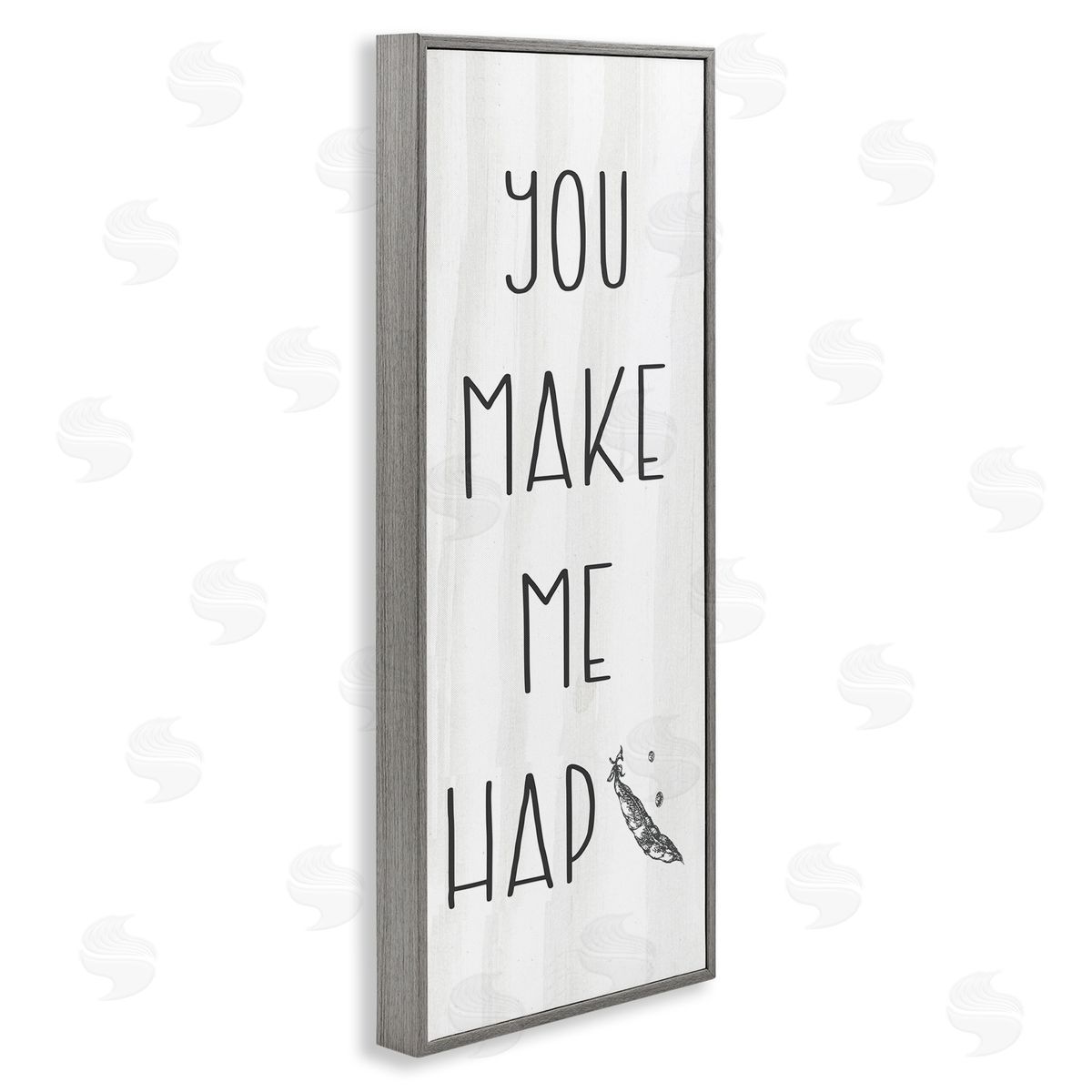 Stupell Studio Make Me Hap-pea Punny Romance Kitchen Phrase 
