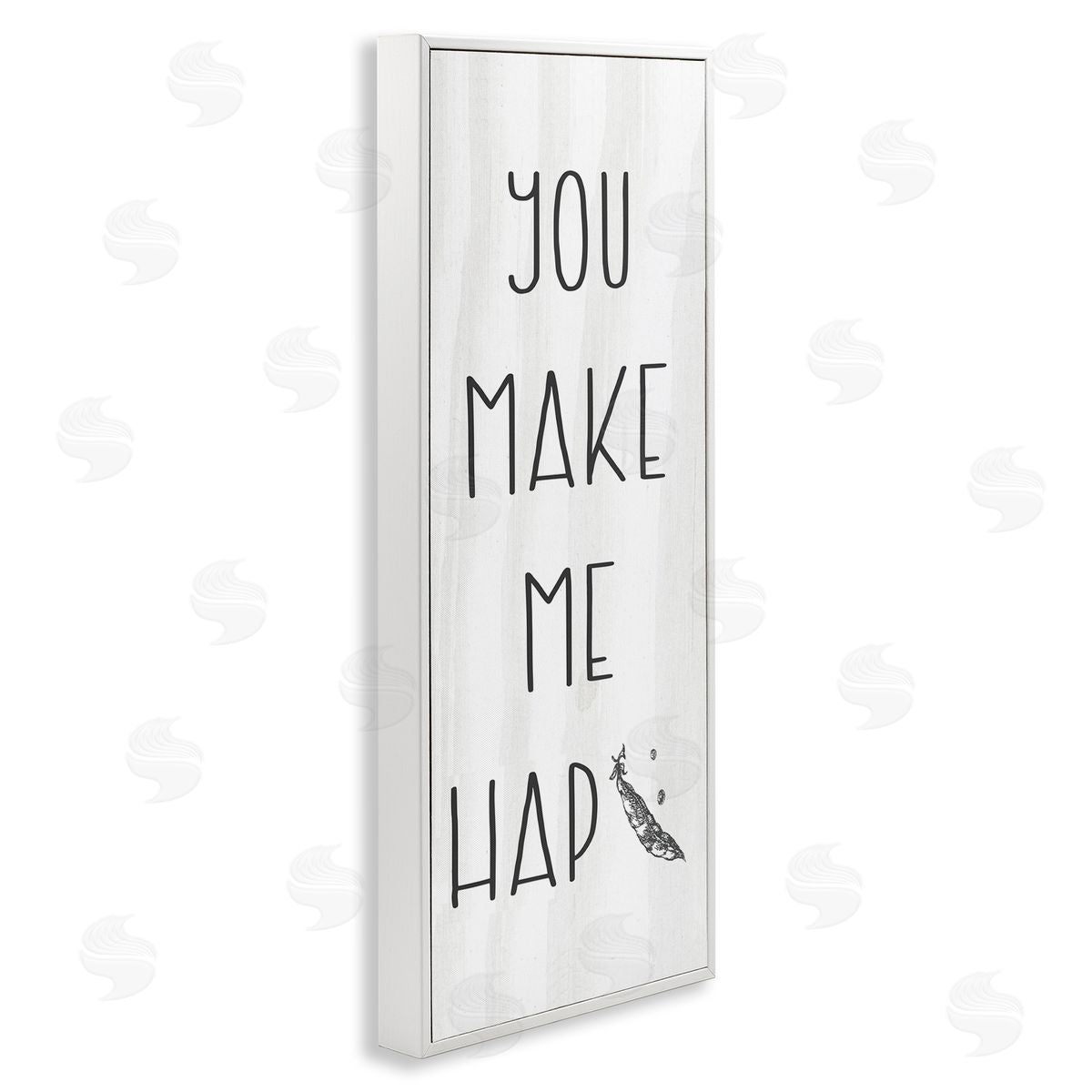 Stupell Studio Make Me Hap-pea Punny Romance Kitchen Phrase 